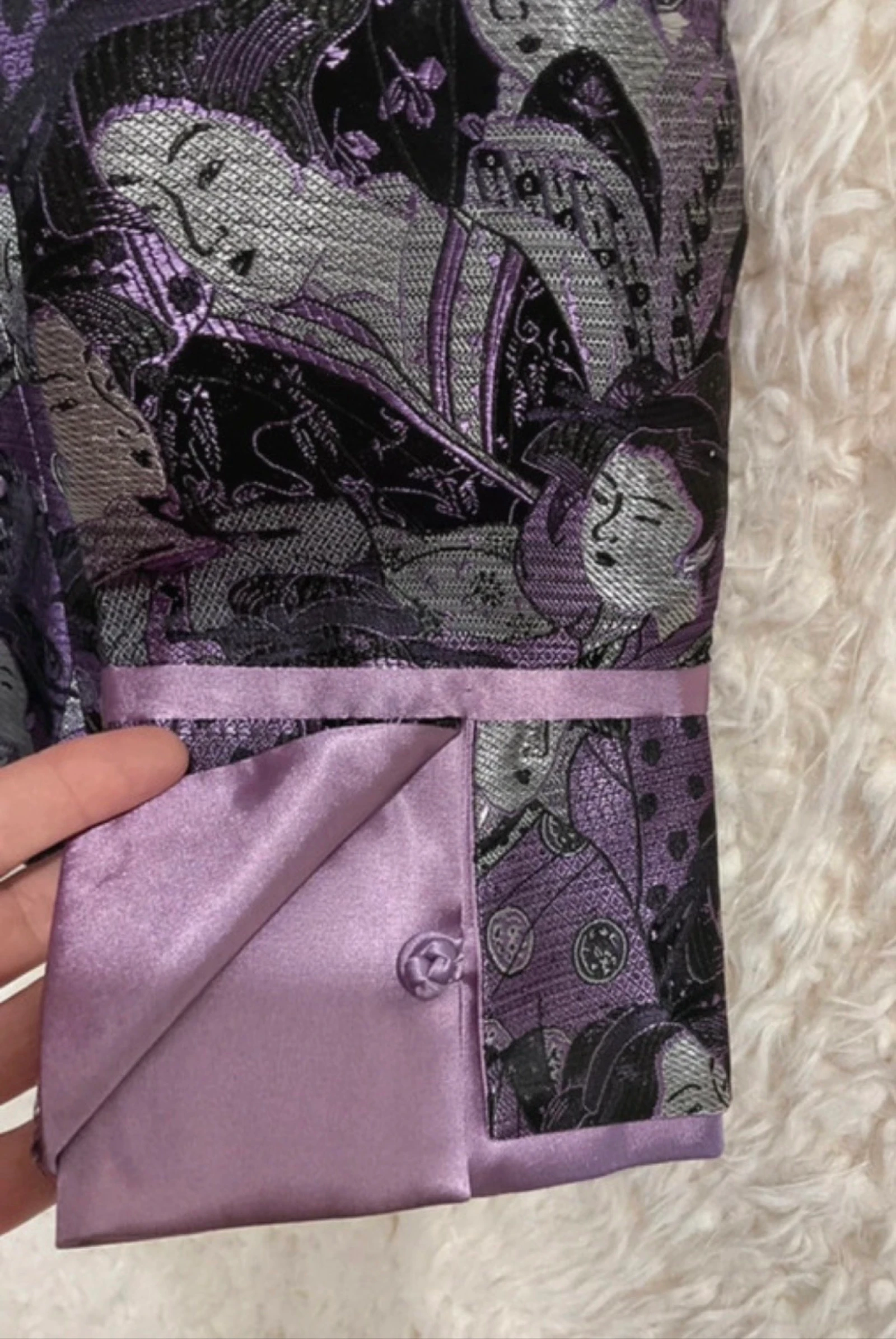 Chaqueta asiática tono gris y malva talla 38 estilo japonés / chino – photo 6